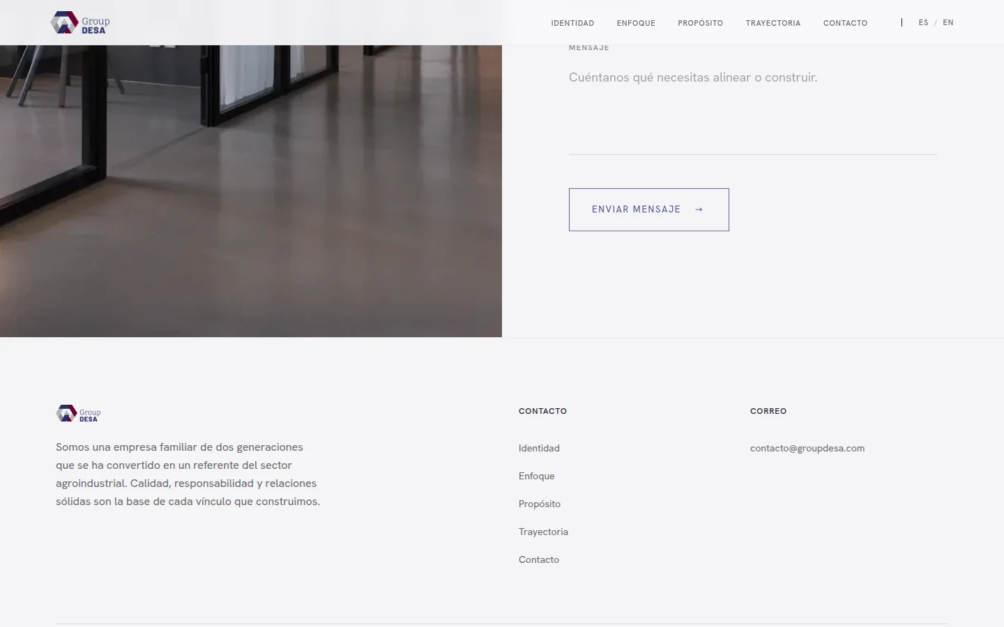 GROUP DESA — Footer y contacto