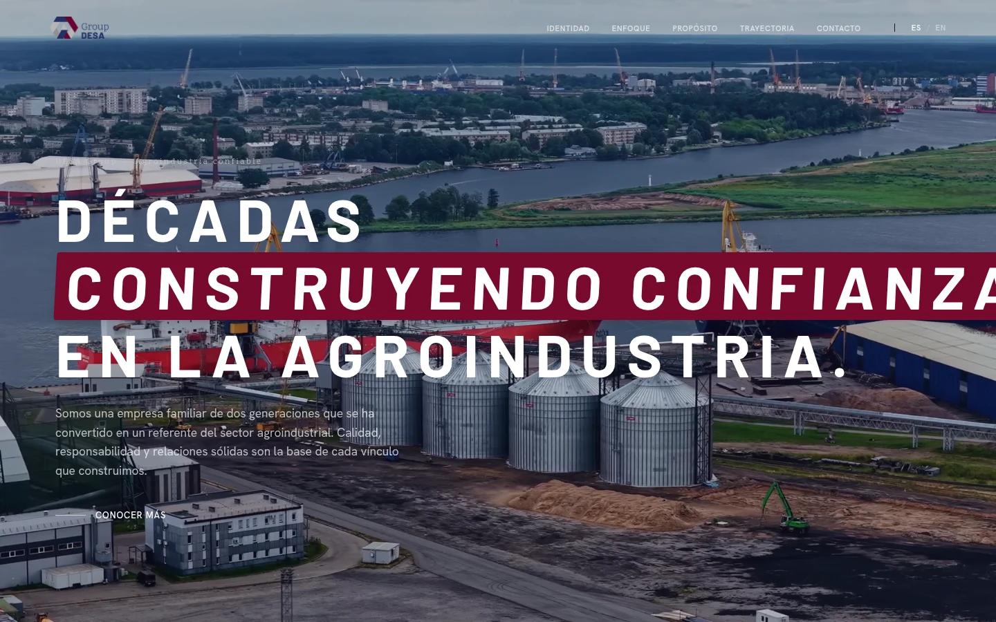 GROUP DESA — Hero institucional con video de fondo