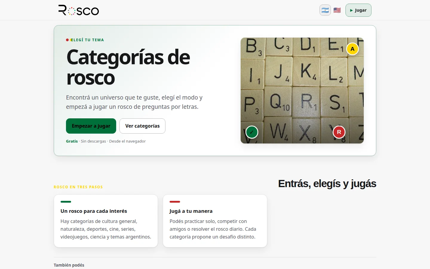 Rosco — Página de categorías de rosco